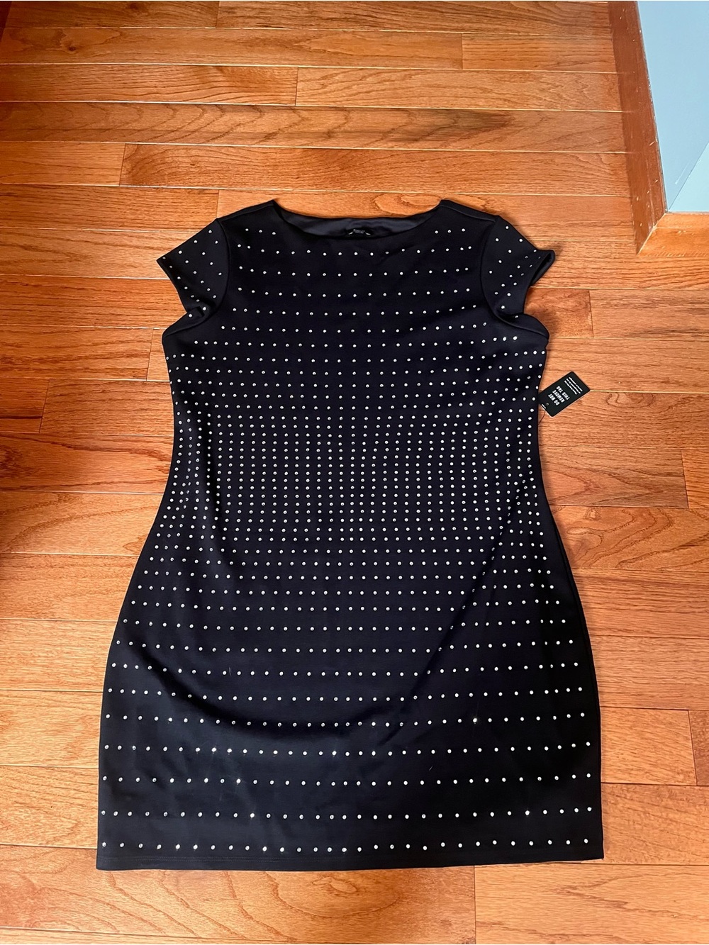 Express Black Studded Mini Dress with Silver Accents